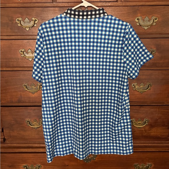🆕 {draper james x lands end} Boys Gingham Polo Shirt Size XL - Picture 4 of 5